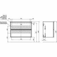 Тумба под раковину Aquanet Арт 90 подвесная Ясень графит арт-329613 — фото 13, Тумбы под раковину