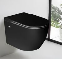 Унитаз Ceruttispa Sella Aria Pulse MB CT подвесной с импульсным смывом Черный матовый с сиденьем Микролифт арт-10194 — фото 2, Подвесные унитазы