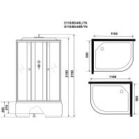 Душевая кабина Niagara Eco 110x80 R без гидромассажа арт-E110/80/40R/TN — фото 14, Душевые кабины