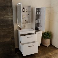 Зеркальный шкаф Style Line Каре 55 L с подсветкой Белый арт-СС-00002373 — фото 13, Зеркальные шкафы в ванную