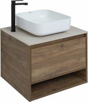 Тумба с раковиной STWORKI Карлстад 60 подвесная Дуб рустикальный арт-425188 — фото 2, Тумбы с раковиной