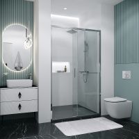 Душевая дверь Grossman Style 110 профиль Хром стекло прозрачное арт-100.K33.05.110.10.00 — фото 2, Раздвижные душевые двери