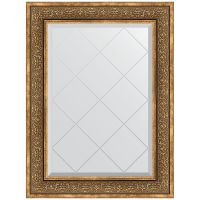 Зеркало Evoform Exclusive-G 91х69 с гравировкой в багетной раме - Вензель бронзовый 101 мм арт-BY 4120 — фото 1, Зеркала в ванную комнату