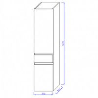 Шкаф пенал Jacob Delafon Madeleine 35 L подвесной Белый глянец арт-EB2069G-J5 — фото 6, Пеналы для ванной комнаты