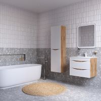 Тумба с раковиной Iddis Cloud 60 подвесная Белая матовая Дуб золотистый арт-CLO60Y0i95K — фото 6, Тумбы с раковиной