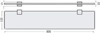 Стеклянная полка STWORKI Glass Shelf 80 3GW259TTKK000 Хром арт-440797 — фото 9, Полки для ванной и душа