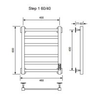 Электрический полотенцесушитель Ника Хром арт-STEP-1 60/40 U — фото 2, Электрические полотенцесушители