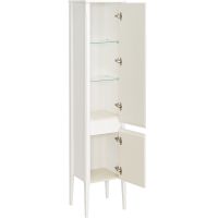 Шкаф пенал ASB-Woodline Лорена 40 Белый Бежевый арт-12210 — фото 3, Пеналы для ванной комнаты