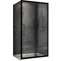 Душевой уголок Abber Schwarzer Diamant 100х100 профиль Черный стекло прозрачное арт-AG30100BH-S100B — фото 2, Квадратные душевые уголки