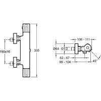 Смеситель для ванны Jacob Delafon Metro с термостатом Черный матовый арт-E24395-BL — фото 2, Смеситель для ванны