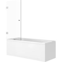 Шторка на ванну STWORKI Ольборг 70 профиль Хром глянцевый стекло прозрачное арт-583125 — фото 5, Шторки для ванной распашные