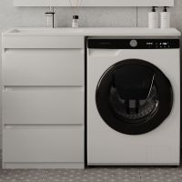 Тумба под раковину Style Line Даллас 110 Люкс Plus Белая арт-СС-00002369 — фото 1, Тумбы под раковину