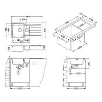 Кухонная мойка Alveus Line Maxim 10 SAT-90 980x500 Сатинированная сталь арт-1089610 — фото 4, Кухонные мойки