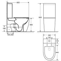 Унитаз компакт Ceruttispa Bella CT с бачком и сиденьем Микролифт арт-8709 — фото 8, Напольные унитазы