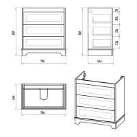 Тумба с раковиной Misty Ларго 80 Белая матовая арт-УТ000023205 — фото 6, Тумбы с раковиной