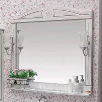 Зеркало Sanflor Адель 100 Белое с патиной Серебро арт-Н0000000748 — фото 1, Зеркала в ванную комнату