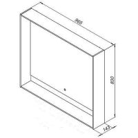 Зеркало Aquanet Милан 100 с подсветкой Черный глянец с сенсорным выключателем арт-306375 — фото 4, Зеркала в ванную комнату