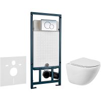 Комплект унитаза BelBagno Amanda BB051CHR+BB051SC с сиденьем Микролифт и инсталляцией WeltWasser WW Marberg 507 10000005949+10000005952 с клавишей смыва Хром глянцевый арт-BB051CHR+BB051SC+10000005949+10000005952 — фото 1, Комплекты унитаз + инсталляция