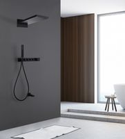 Душевая система Abber Rund с термостатом Черная матовая арт-AF8753B — фото 2, Встраиваемые душевые комплекты