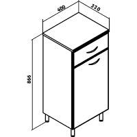 Тумба Runo Эконом 40 с бельевой корзиной Белая арт-00000000118 — фото 3, Комоды и тумбы для ванной комнаты