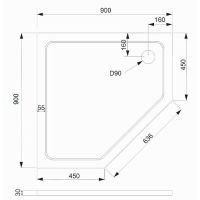 Товар: Душевой поддон из искусственного камня Veconi Tezeo 90x90 Белый арт-TZ12-90T-01-19C3 - фото 3 Душевой поддон из искусственного камня Veconi Tezeo 90x90 Белый арт-TZ12-90T-01-19C3 — фото 3, Душевые поддоны из искусственного камня