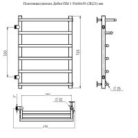 Водяной полотенцесушитель Тругор Дебют ПМ 1 80x50 L Хром арт-Дебют1/ПМ508050лев — фото 2, Водяные полотенцесушители