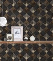 Обои AS Creation New Life Винил на флизелине (0,53*10,05) Черный, Геометрия арт-37682-2 — фото 3, Обои для стен