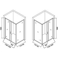 Душевой уголок Orange 120x80 профиль Хром стекло прозрачное арт-E23-12080TCR — фото 8, Прямоугольные душевые уголки