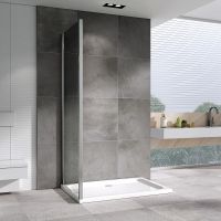 Товар: Душевая стенка Abber Schwarzer Diamant 100x195 профиль Хром стекло прозрачное арт-S100 - фото 3 Душевая стенка Abber Schwarzer Diamant 100x195 профиль Хром стекло прозрачное арт-S100 — фото 3, Боковые стенки