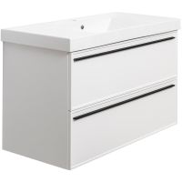 Тумба под раковину La Fenice Elba 100 подвесная Белая матовая арт-FNC-01-ELB-B-100-2 — фото 1, Тумбы под раковину