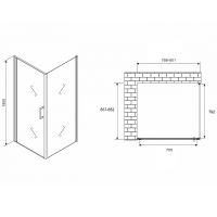 Душевой уголок Abber Sonnenstrand 80x85 профиль Хром стекло прозрачное арт-AG04080-S85 — фото 4, Прямоугольные душевые уголки