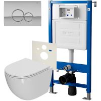 Комплект унитаза с инсталляцией Point Афина с сиденьем Микролифт и клавишей смыва Хром арт-PN48049C — фото 1, Комплекты унитаз + инсталляция