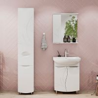 Зеркало со шкафом Volna Adel 60 L с подсветкой Белое арт-zsADEL60.L-01 — фото 6, Зеркальные шкафы в ванную