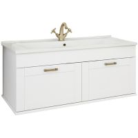 Тумба под раковину Sanflor Ванесса 105 подвесная Белая матовая арт-С0002143 — фото 1, Тумбы под раковину