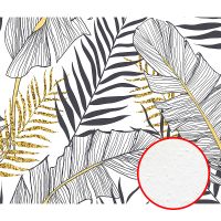 Фреска Ortograf Oasis 32733 Фактура бархат FX Флизелин (3,2*2,7) Белый/Желтый/Серый, Листья арт-32733 (бархат FX) — фото 1, Фрески