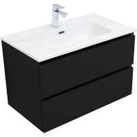 Тумба под раковину Aquanet Вега 2.0 80 подвесная Черная матовая арт-337955 — фото 4, Тумбы под раковину