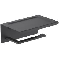 Держатель туалетной бумаги Aquatek Либра с полкой Черный матовый арт-AQ4309MB — фото 1, Держатели туалетной бумаги