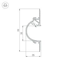 Профиль алюминиевый Arlight встраиваемый для ГКЛ Белый арт-034982 — фото 2, Профили для светодиодных лент