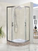 Душевой уголок WeltWasser WW500 С 90х90 профиль Хром стекло прозрачное арт-10000012447 — фото 2, Душевые уголки четверть круга