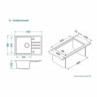 Кухонная мойка Alveus Granital Intermezzo 40 G91 Carbon 680x480x200 Угольная арт-1144968 — фото 7, Кухонные мойки