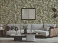 Обои Alessandro Allori Provasi Винил на флизелине (1,06*10) Белый/Зеленый/Бронзовый, Животные/Листья арт-2501-7 — фото 2, Обои для стен