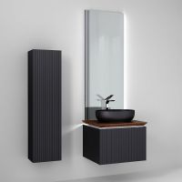 Шкаф пенал Jorno Strong 33 подвесной Антрацит арт-Str.04.130/P/A — фото 5, Пеналы для ванной комнаты