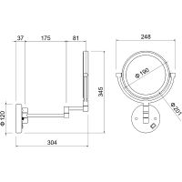Товар: Косметическое зеркало Aquatek с подсветкой Хром арт-AQ4912CR - фото 8 Косметическое зеркало Aquatek с подсветкой Хром арт-AQ4912CR — фото 8, Косметические зеркала