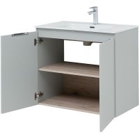 Тумба под раковину Aquanet Алвита New 80 подвесная Серая матовая арт-277528 — фото 2, Тумбы под раковину