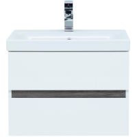 Комплект мебели для ванной Aquanet Беркли 50 подвесной Белый глянец Дуб рошелье арт-258776 — фото 3, Комплекты мебели для ванной