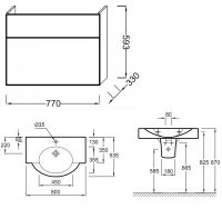 Тумба под раковину Jacob Delafon Presquile 80 Белый глянец арт-EB927-J5 — фото 6, Тумбы под раковину