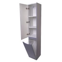 Шкаф пенал Style Line Бергамо 30 L с бельевой корзиной Серый антискрейтч арт-СС-00002327 — фото 3, Пеналы для ванной комнаты