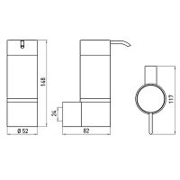 Дозатор для жидкого мыла Emco System2 Хром арт-3521 001 00 — фото 4, Дозаторы