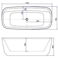 Акриловая ванна Aquanet Fine 170x78 без гидромассажа арт-260045 — фото 9, Акриловые ванны