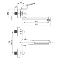 Смеситель для кухни WesnaArt Luch Хром арт-LUC15-190 — фото 2, Смесители для кухни